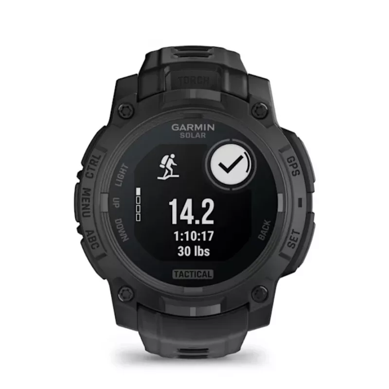 Išmanusis laikrodis GARMIN Instinct 3 45mm Solar Tactical Edition Juoda — 45 mm, saulės energijos įkrovimas, GPS, širdies ritmo monitorius