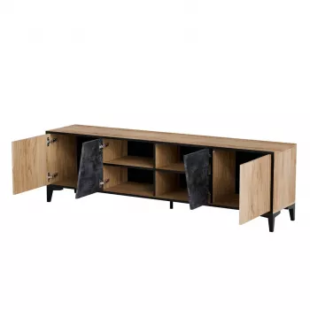 Cama 4D RTV spintelė OVO 180x38xH53 ąžuolas/betonas