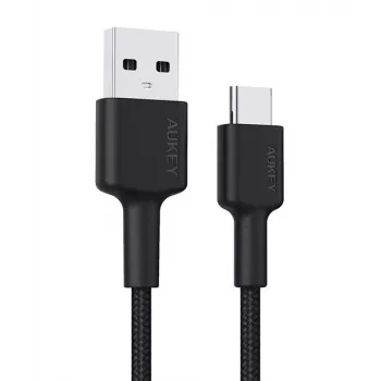 USB-C į USB-A laidas Aukey CB-CA2, nailonu pintas, greitasis įkrovimas 3 A, 1 m