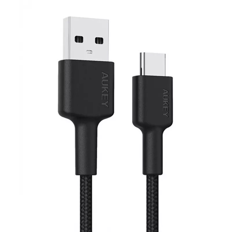 USB-C į USB-A laidas Aukey CB-CA2, nailonu pintas, greitasis įkrovimas 3 A, 1 m
