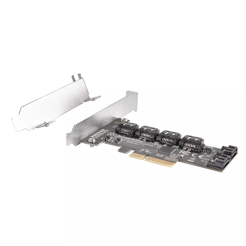 SidabrinėSTONE Serial ATA valdiklis SST-ECS06 — PCIe kortelė su 6 SATA prievadais