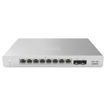 Cisco - Meraki Cloud Managed MS120-8 - komutatorius - valdomas - 8 x 10/100/1000 (PoE+) + 2 x Gigabit SFP sieninis stalinis PoE+ (124 W)