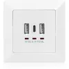 DIGITUS DA-70618 - USB išvestis - USB, USB Type C - 2 USB prievadai, 1 USB-C lizdas - 3,1 A - RAL 9003, signalinė balta