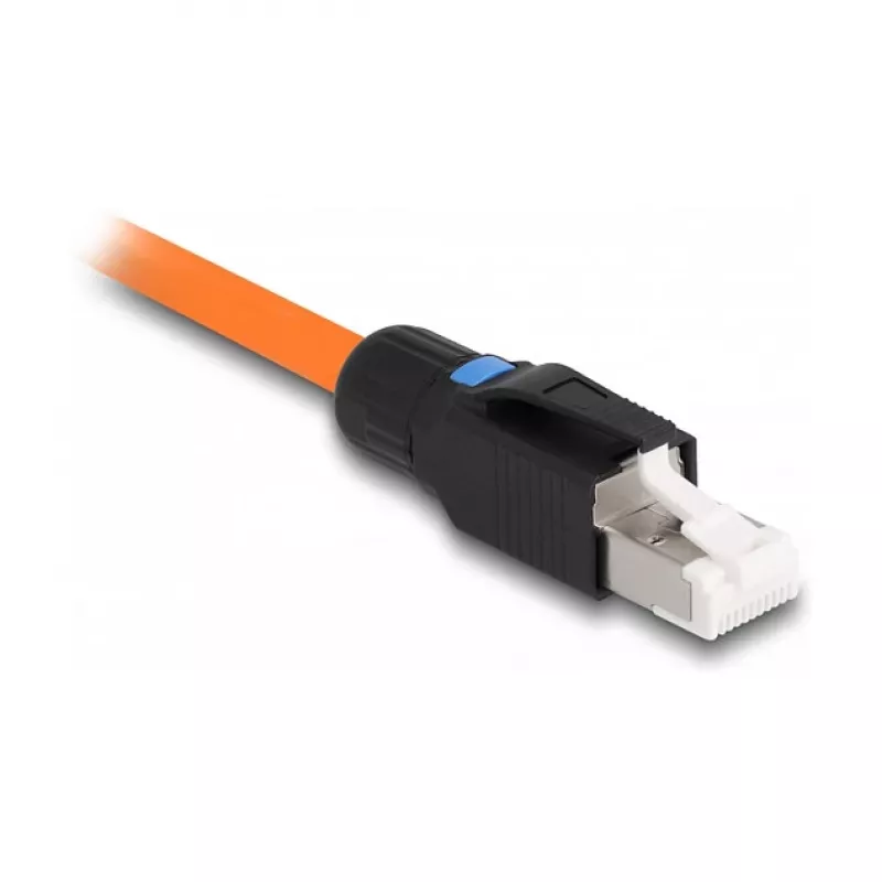 DeLOCK RJ45 kištukas lauko montavimui Cat.6A juodas tiesus jungtis