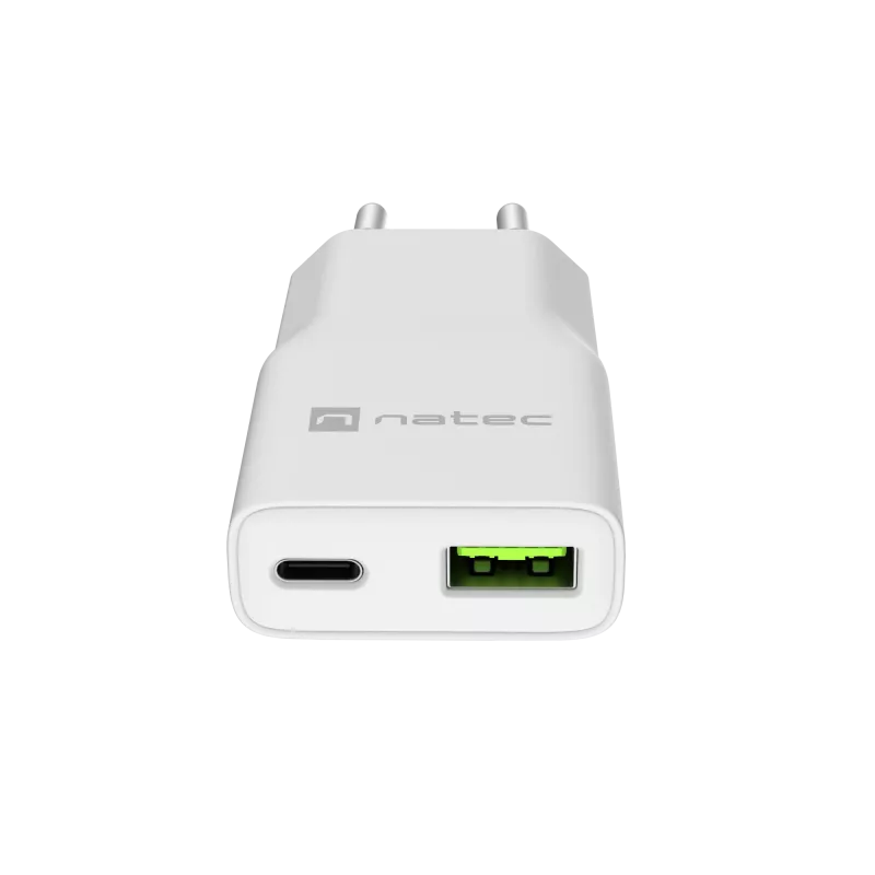 Maitinimo adapteris NATEC Ribera NUC-2376 — 1× USB-A, 1× USB-C, 3 A išėjimas