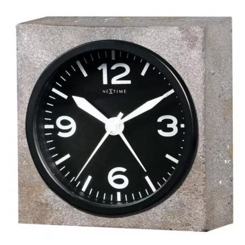 NeXtime klok 5167 Real Time Heavy Metal, 9,5x9,5x3,2 cm, sieninis, pilkas