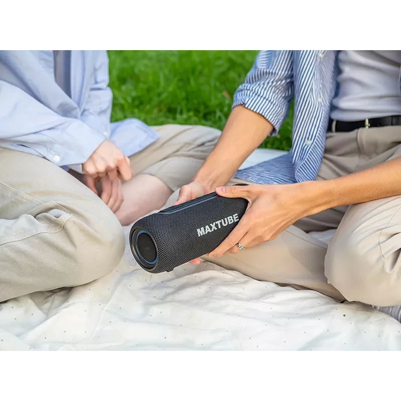 Garsiakalbiai TRACER MaxTube 20W TWS Bluetooth, juodi — nešiojamas belaidis garsas, stereofoninis garsas