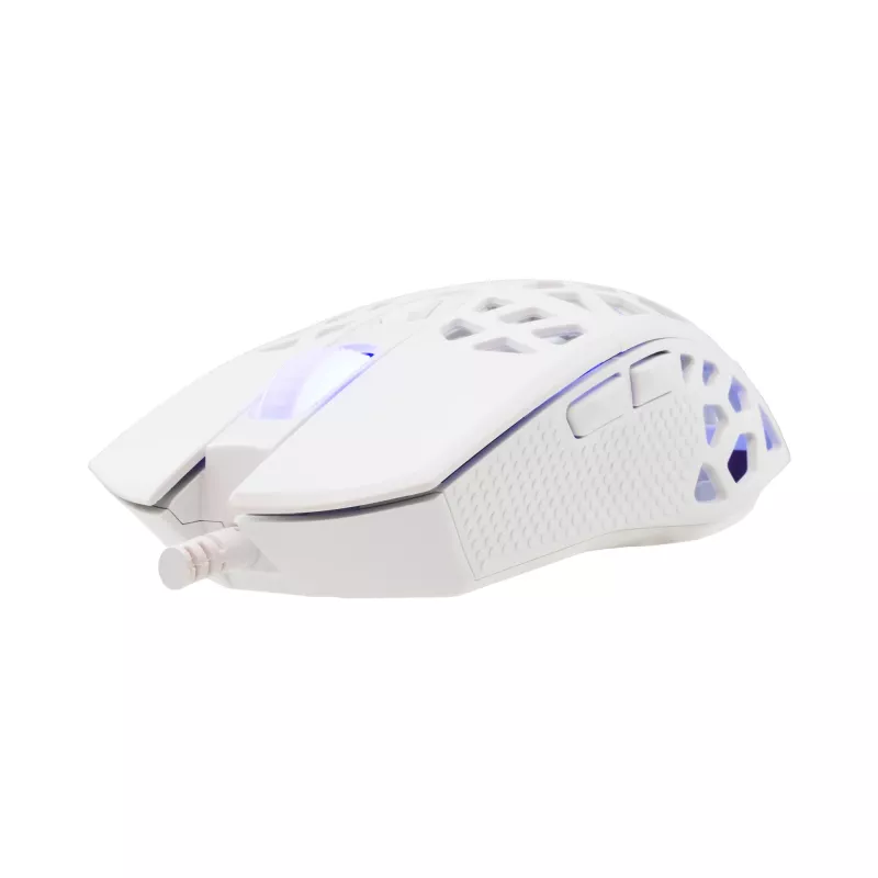 Pelė White Shark GM-5018 Caradoc RGB 7200 dpi balta