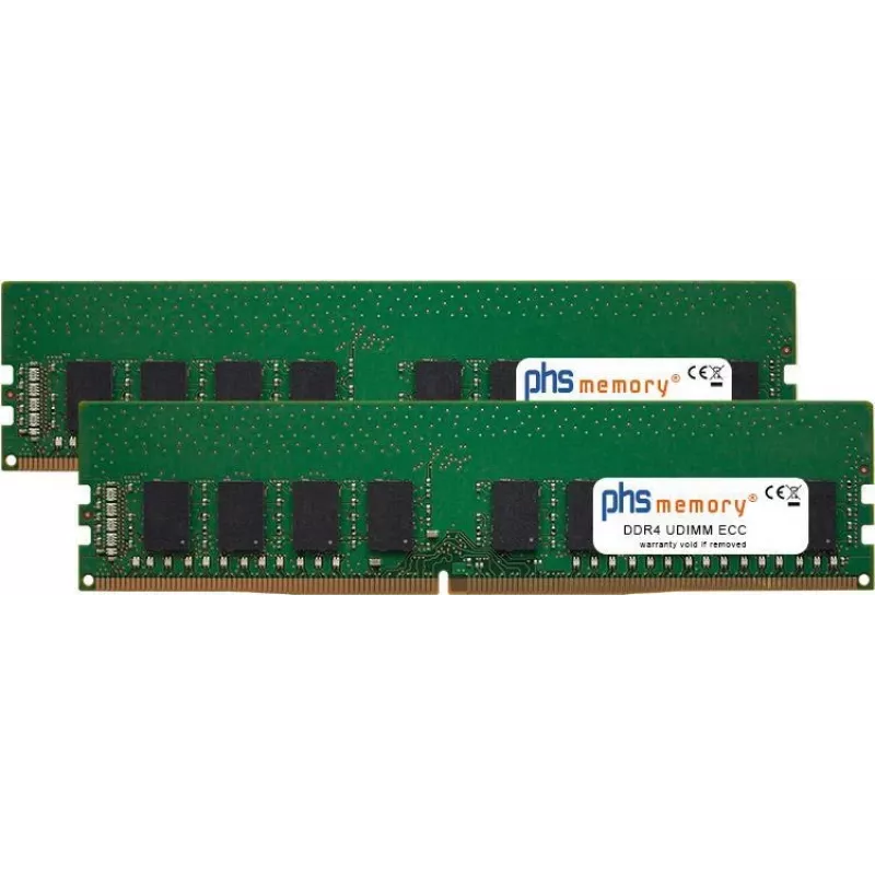 PHS-memory 64 GB (2x 32 GB) rinkinys RAM atmintis, tinkama QNAP TS-983XU DDR4 UDIMM ECC 2666 MHz PC4-2666V-E (SP406783)