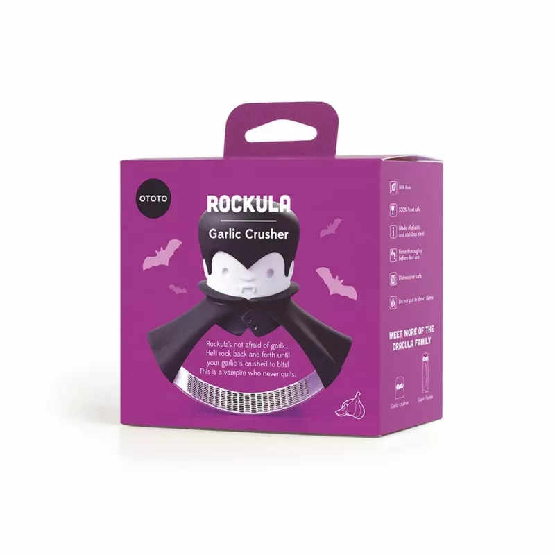 Stalinis česnako spaustukas Ototo Design Rockula Plastikas Nerūdijantis plienas Juoda Balta