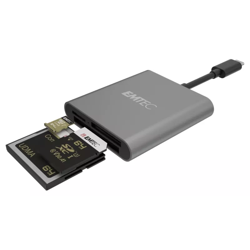 Kortelių skaitytuvas Emtec ECCAREADT610C USB 3.1 pilkas