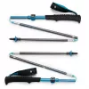 Trekking lazdos Juoda Diamond Distance Carbon FLZ — sulankstomos anglies pluošto, reguliuojamos 125–140 cm, 3 segmentų, 364 g, 40 cm sulankstytos