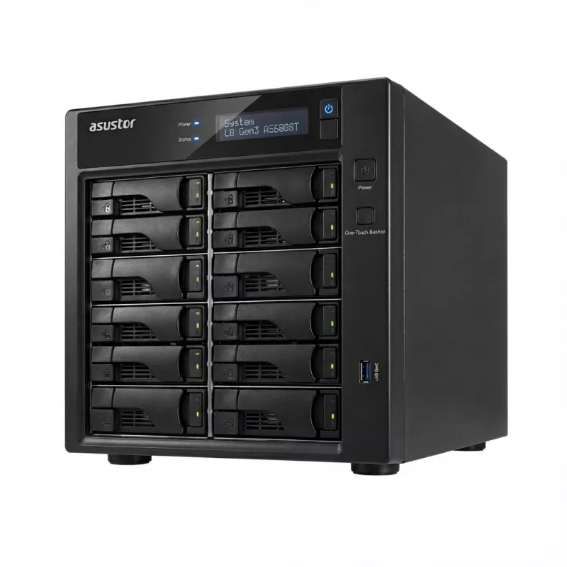 Asustor Lockerstor 8 Gen3 AS6808T 8 lizdų NAS, AMD Ryzen V3C14, 16GB DDR5 ECC, 2x 10GbE + 2x 5GbE