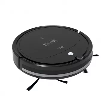 Robot vacuumeris TEESA Smart VAC 2 — apvalus, juodas, 1000 Pa siurbimo galia, 9,6 V/2000 mAh Li baterija, 0,2 L dulkių talpykla, Wi‑Fi, automatinis grįžimas