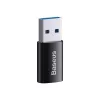 Adapter Baseus Ingenuity USB Type-A (lizdas) į USB Type-C (kištukas) 10 Gbit/s, juodas, 14×22×8 mm