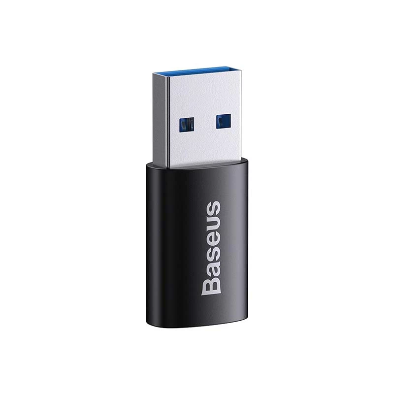 Adapter Baseus Ingenuity USB Type-A (lizdas) į USB Type-C (kištukas) 10 Gbit/s, juodas, 14×22×8 mm