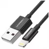 Ugreen 80822 US155 mobiliojo telefono laidas Juoda 1 m USB A Lightning
