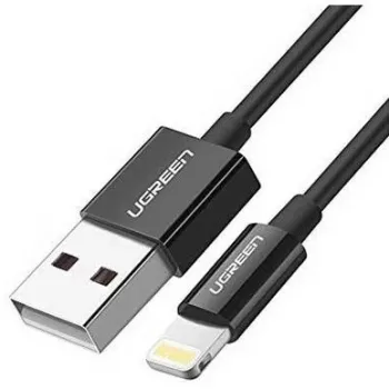 Ugreen 80822 US155 mobiliojo telefono laidas Juoda 1 m USB A Lightning