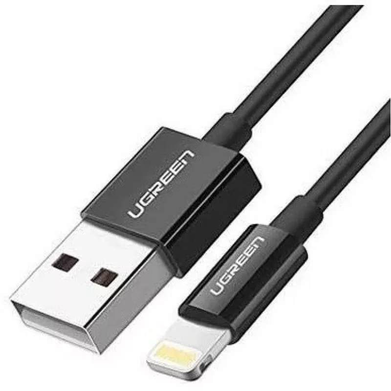 Ugreen 80822 US155 mobiliojo telefono laidas Juoda 1 m USB A Lightning