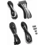 Kabelių ilginimo rinkinys CableMod PRO ModMesh CM-PCAB-16P3KIT-NKKW-3PK-R — 3-jų vnt. juodai baltų aptrauktų PCIe/ATX kabelių ilginimo laidų rinkinys