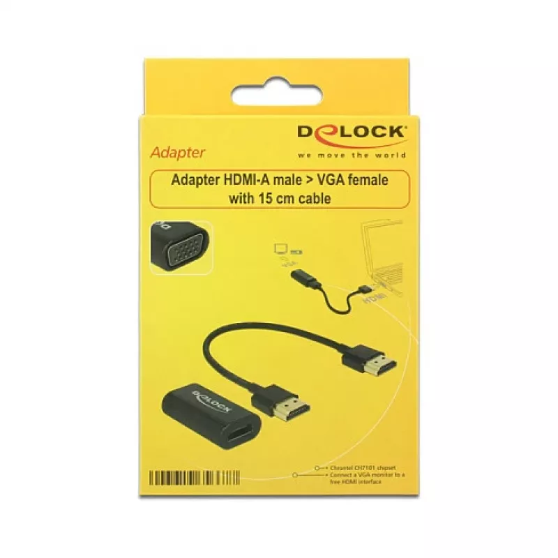 Kabelis HDMI/VGA DeLOCK 65667 0,15 m