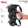 Ištraukiamas šuns pavadėlis Flexi Juoda Design M, juostinis pavadėlis, 5 m, vidutinėms veislėms (10–25 kg), maks. apkrova 20 kg