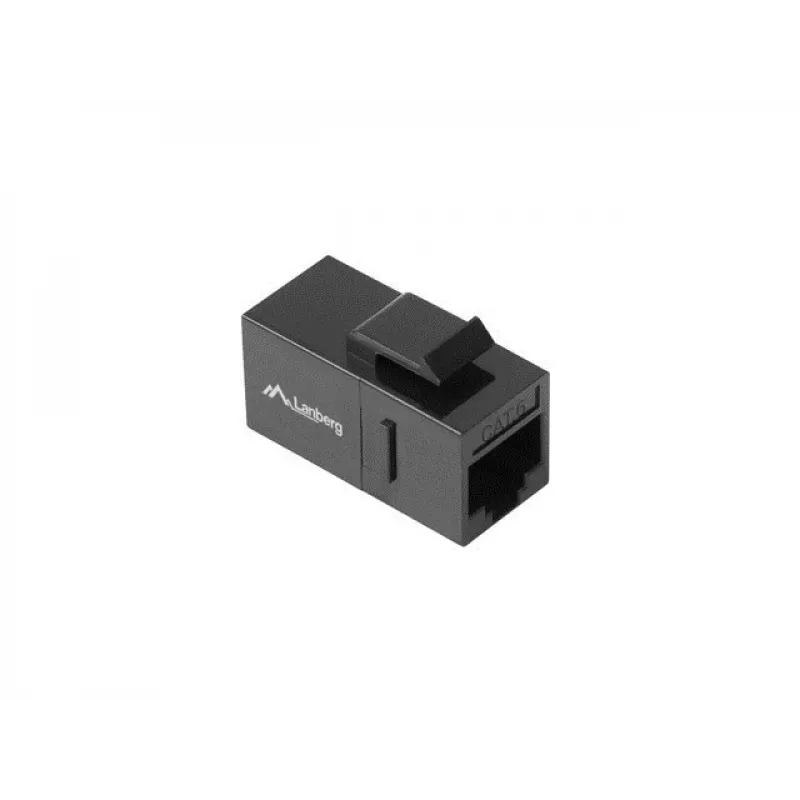 LANBERG KSU6-3000 keystone modulis — Cat6 U/UTP RJ-45 jungtis (moteriška) į RJ-45 jungtį (moteriška), plokščia konstrukcija, juodas
