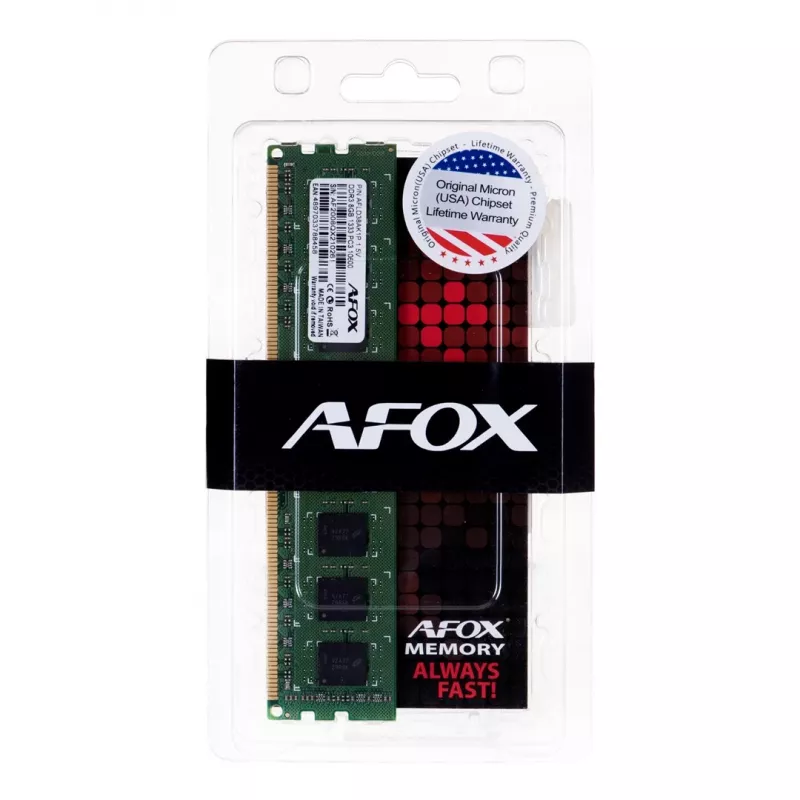 AFOX DDR3 8G 1333 UDIMM atminties modulis 8 GB 1 x 8 GB 1333 MHz