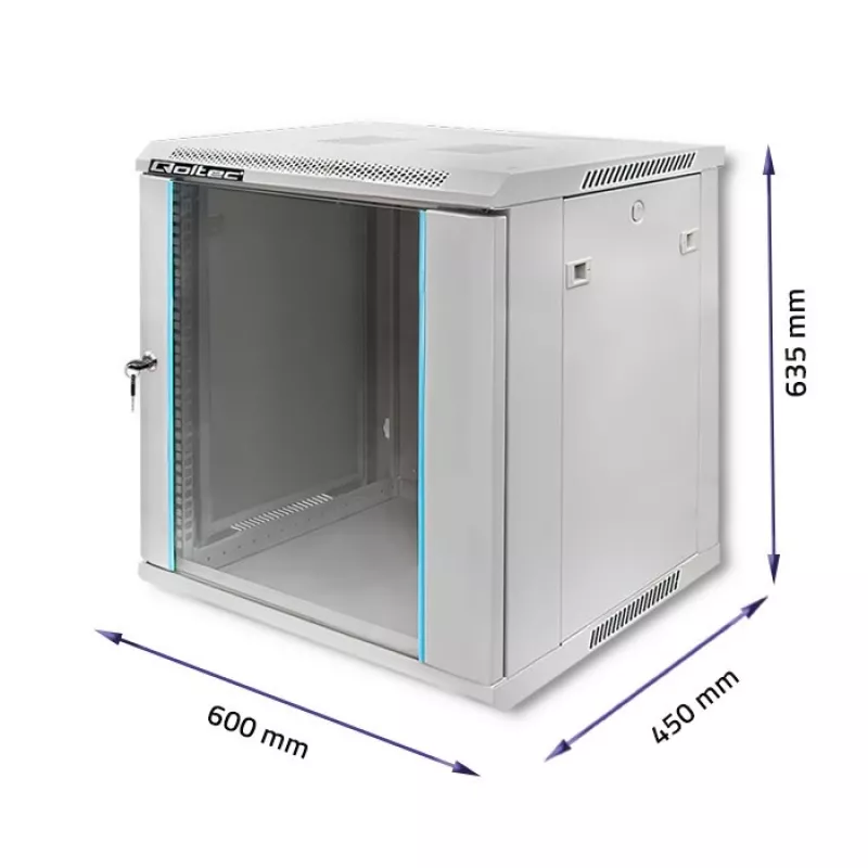 Stovo spinta QOLTEC 19 colių 12U modelis 54485 — tinklo / serverių korpusas