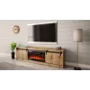 TV cabinet Cama Meble GRANERO su židinio spintele, Wotan ąžuolas, 2000×350×567 mm, 2 durelės, 2 lentynos