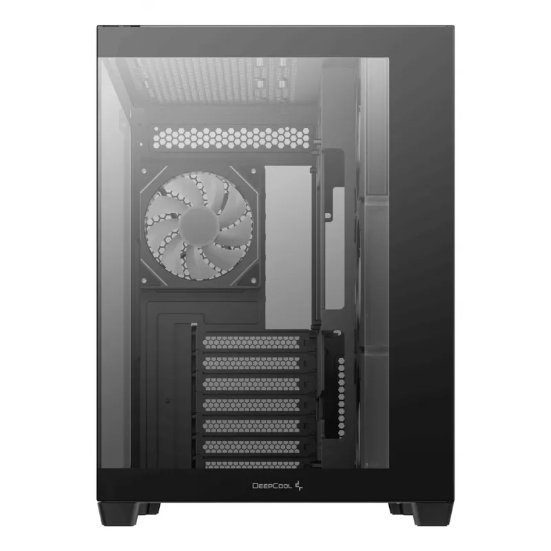 PC korpusas DeepCool CG530 4F Midi Tower Juoda — grūdintas stiklas, ATX/ITX/Micro ATX, 3x120mm ventiliatoriai, USB-C