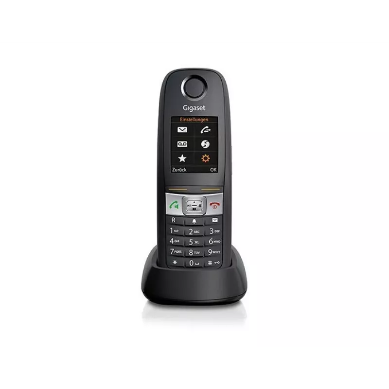 Gigaset E630HX DECT belaidžio telefono ragelis su skambučio numerio atpažinimu, juodos spalvos
