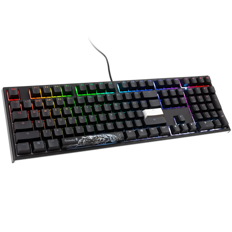 Ducky One 2 RGB klaviatūra, žaidimų, USB, QWERTY, juoda, mechaninė, laidinė