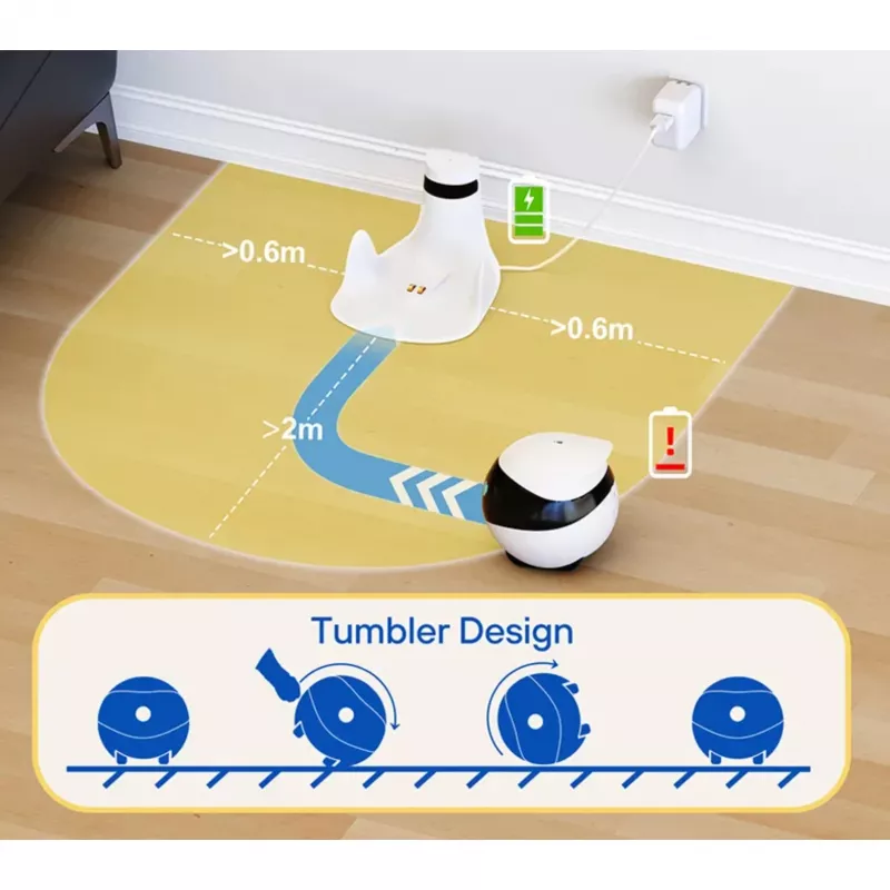 Enabot EBO SE Robot IP kamera, kompaktiška, N/A MP, N/A, 16GB išorinė atmintis, palaiko iki 256GB