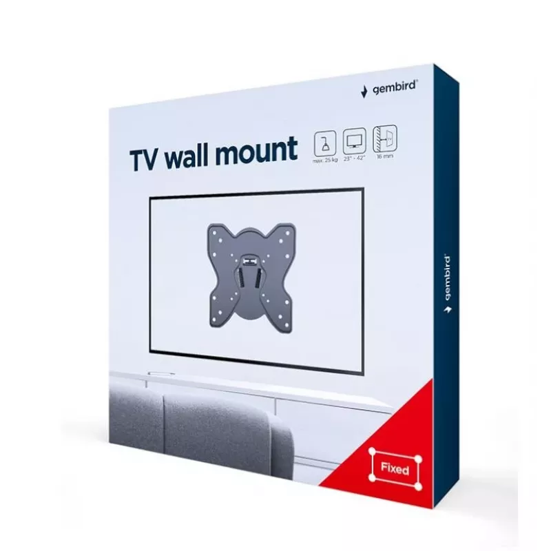 TV komplekto sieninis laikiklis 23-42/WM-42F-03 GEMBIRD