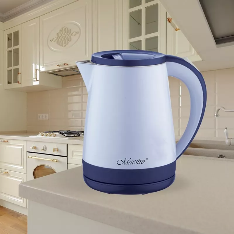 Elektrinis virdulys Maestro MR-037 1,2 l 1630 W nerūdijantis plienas, mėlynas, 360° pagrindas
