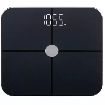 Vonios svarstyklės Adler AD 8187 — maksimali apkrova 180 kg, tikslumas 100 g, KMI matavimas, juoda