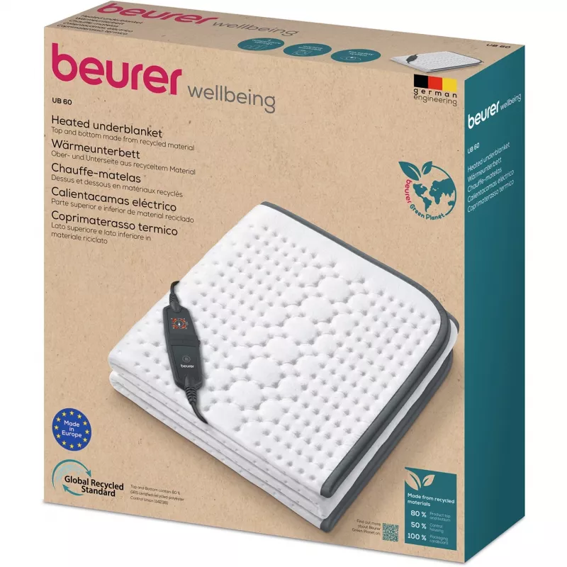 Beurer UB 60 Green Planet šildomasis paklotas, 150 x 80 cm