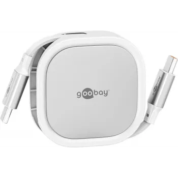 Wentronic goobay savaime susisukantis USB-C laidas baltas/sidabrinis 15 W tvirtame korpuse - Laidas - Skaitmeniniai/Duomenys (77425)
