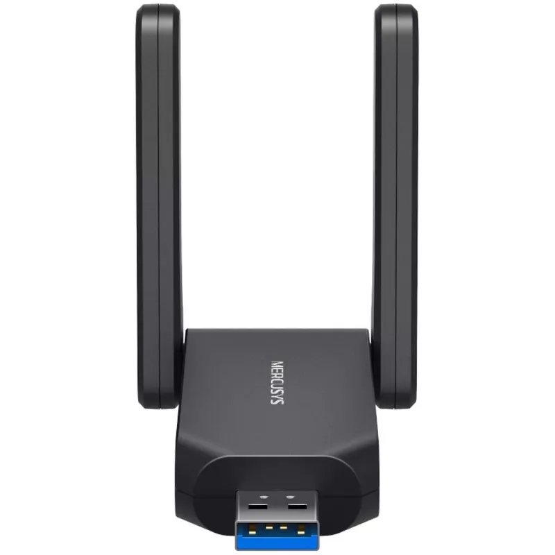 „Wi‑Fi“ USB adapteris MERCUSYS MA72XH AX1800 su didelio stiprinimo antenomis, USB-A „Plug‑and‑Play“