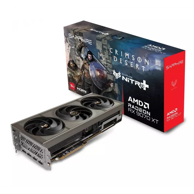 Vaizdo plokštė Sapphire NITRO+ Radeon RX 9070 XT OC Crimson Desert Edition — 16 GB GDDR6, 256 bitų, PCIe 5.0