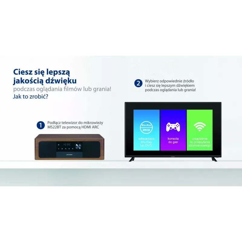 Nešiojamas Bluetooth garsiakalbis BLAUPUNKT MS22BT — Belaidis nešiojamas garsas, Bluetooth ryšys