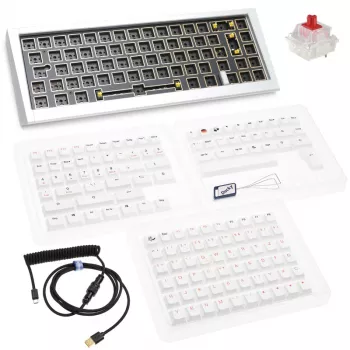 Ducky Outlaw 65 klaviatūra universali USB sidabrinė mechaninė RGB LED