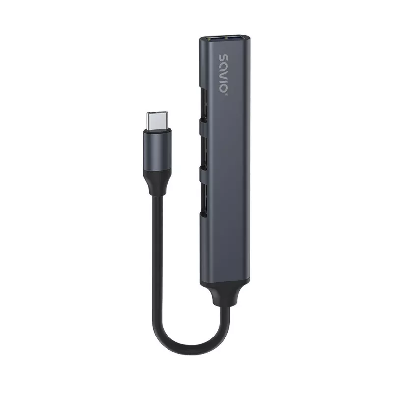 USB 3.0 4 prievadų sąsajos šakotuvas SAVIO AK-71 su USB-C, 5000 Mbit/s, 2 metų garantija