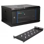 EXTRALINK LITE 4U 530X400 SIENINĖ RACK SPAUČIŲ JUODA SU LENTYNA