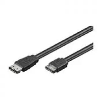 Wentronic Goobay HDD eSATA laidas 1.5GBits / 3GBits / 6GBits, juodas, 0.5 m - SATA L tipo kištukas > eSATA I tipo kištukas (93246)