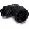Eiszapfen 16/10mm Įsukama Jungtis 90° Pasukama G1/4, juoda jungtis, minkštiems vamzdeliams (PVC, Silikonas, Neoprenas)