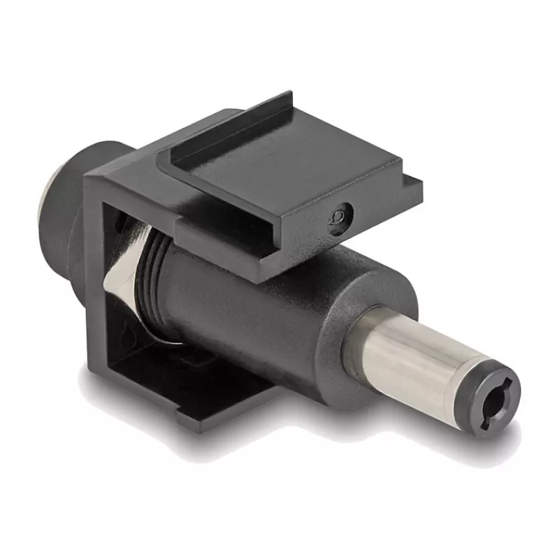 DeLOCK Keystone modulis nuolatinės srovės 5,5 x 2,1 mm lizdas į nuolatinės srovės 5,5 x 2,5 mm kištuką, juodas