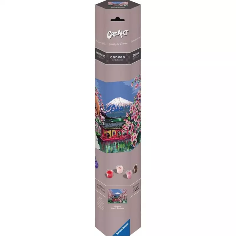 Ravensburger tapybos rinkinys CreArt Japanese Cherry Blossom 23914 – meno rinkinys tapybai