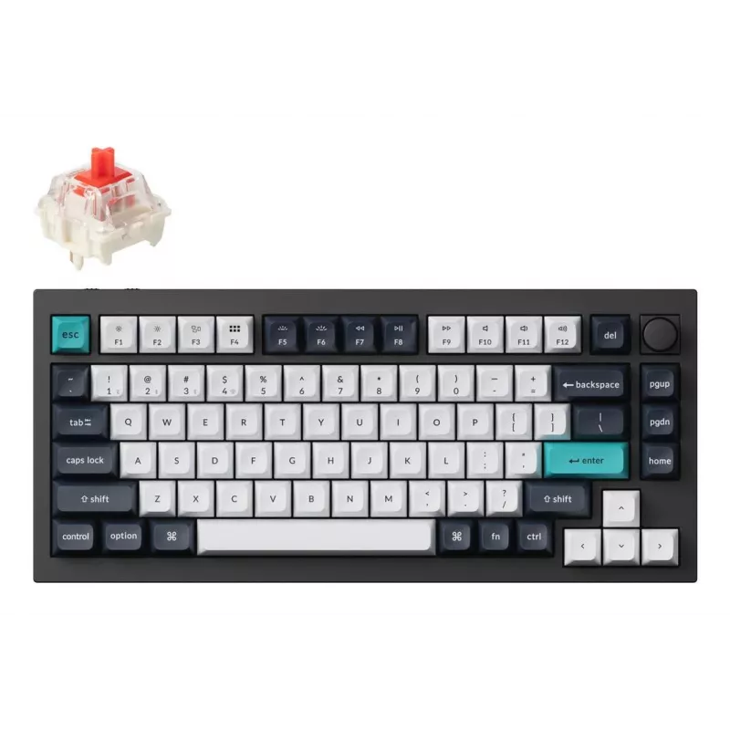 Mechaninė klaviatūra Keychron Q1 Max — USB + RF Wireless + Bluetooth, QWERTY Nordic, juoda, RGB